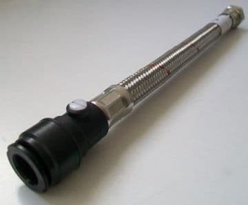 Flexible Toilet Inlet Connector with 15mm Push Fit Isolating Valve - 54000552
