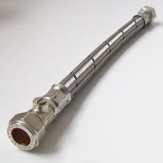 Flexible Toilet Inlet Connector with Isolating Valve 300mm - 54000540 ...