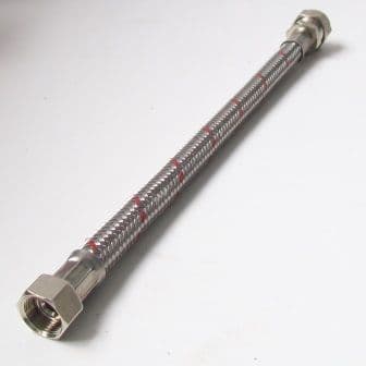 Flexible Toilet Inlet Hose 3/8 to 15mm 300mm - 54000551 - Plumbers Mate Ltd