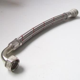 Flexible Toilet Inlet Hose Connector Bent 15mm Push Fit 300mm - 54000012