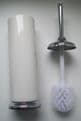 Floor Standing White and Chrome Toilet Brush Holder - 01095900