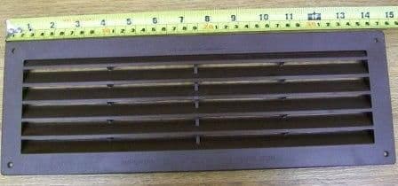 Flush Fitting Louvre Vent 370mm x 130mm - Brown - 70000280