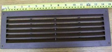 Flush Fitting Louvre Vent 370mm x 130mm - Brown - 70000280