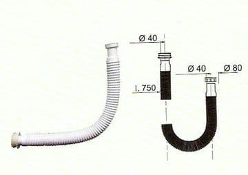 Flush Pipe - Universal Flexible Fitting - 08000703