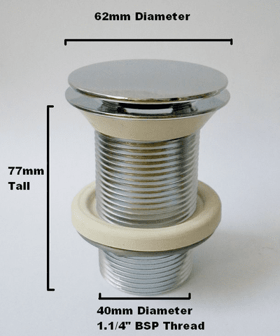 Free Flow Unslotted Chrome Basin / Bidet Waste - 74000906