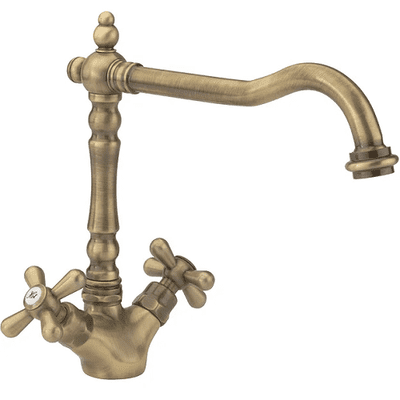 French Classic Mono Sink Mixer Antique Brass 197