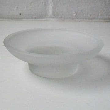 Frosted Glass Round Soap Dish - 01000023