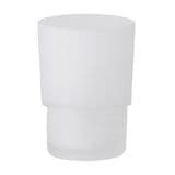 Frosted Glass Round Toothbrush Cup - 01000024