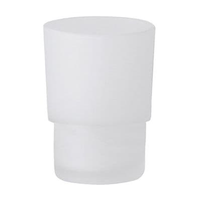 Frosted Glass Round Toothbrush Cup - 01000024