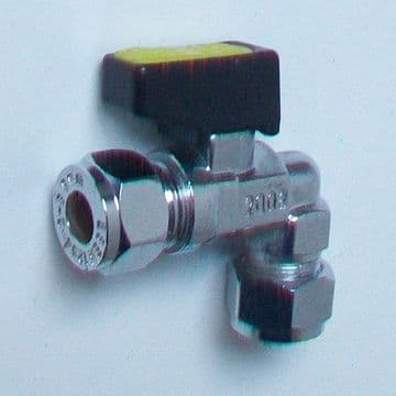 Gas / Water Angled 8mm Isolation Lever Valve - 07000753