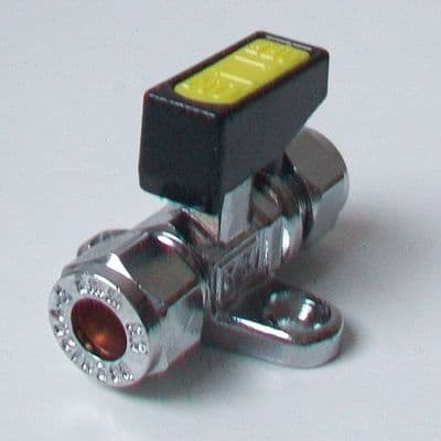 Gas / Water Wall Plate Microbore Isolation Lever Valve 8mm - 07000752