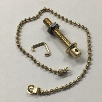 Gold Effect Metal Beaded Bathroom Basin Plug Chain - 74000040
