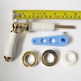 Gold Effect & White Cistern Flush Handle + Wedges - 08000441