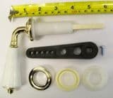 Gold Effect & White Handle Cistern Flush Lever with Wedges - 08000428