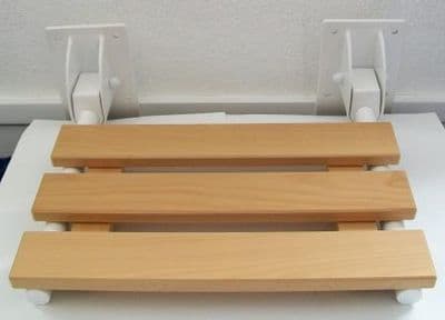 Heavy Duty Folding Wood Shower Seat - White Frame