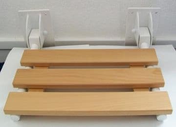 Heavy Duty Folding Wood Shower Seat - White Frame - 50101812