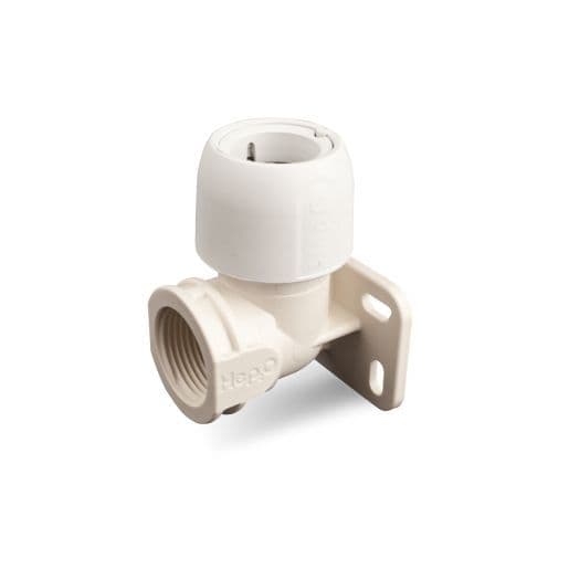 HEP2O Plastic Wall Plate Tap Elbow 15mm x 1/2 HX6/15W