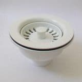 Kitchen Sink Basket Strainer Waste White 113mm - 74000590