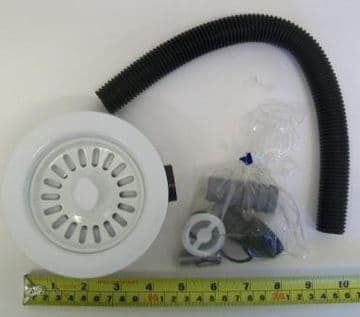 Kitchen Sink Basket Strainer Waste White with Overflow - 74000598
