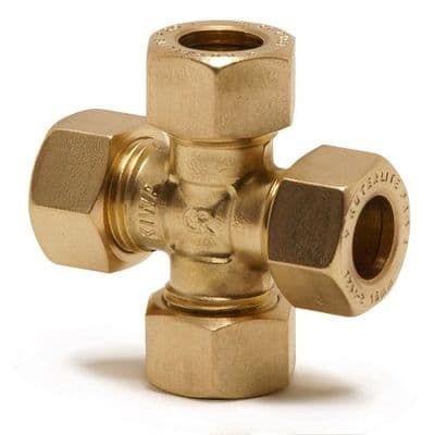 Kuterlite Brass Compression 4 Way Cross Tee 15mm - 24561500