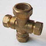 Kuterlite Brass Compression Cross Tee 15x15x15x22mm - 24561522