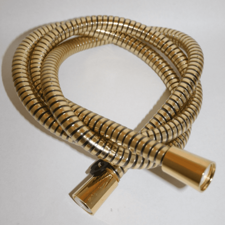 Gold Colour Plastic Covered Shower Hose Large Bore 1.5 Mts Long