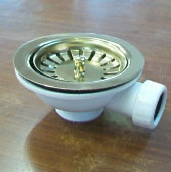 Light Gold Effect 113mm Kitchen Sink Basket Strainer Waste - 74000044