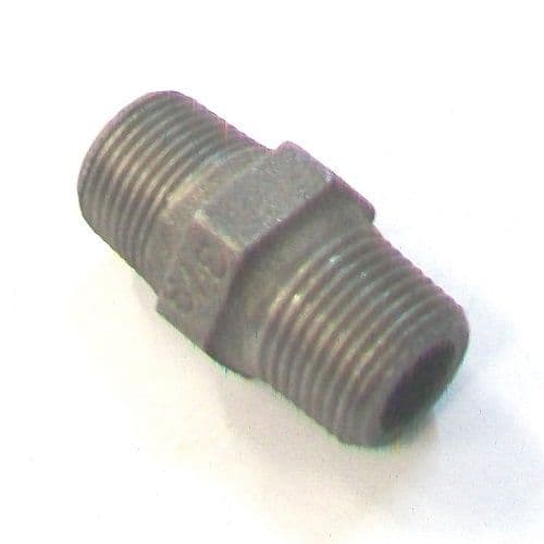 Malleable Black Iron 1/4 inch Nipple - Parallel Hex - 22000301