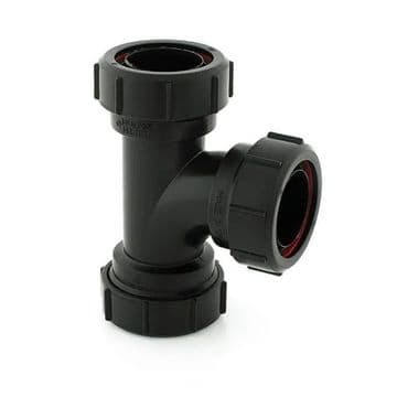 McAlpine  1.1/2 Compression Waste Pipe Tee Black V1M-BL - 38003220
