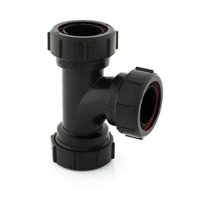 McAlpine  1.1/2 Compression Waste Pipe Tee Black V1M-BL - 38003220