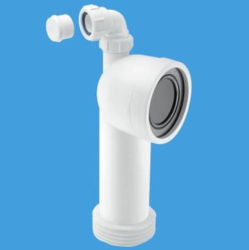 McAlpine 90° Bent Adjustable Toilet Pan Connector with Boss - 40005039