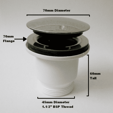 McAlpine Centre Pin Bath Clicker Waste CWS70-CB - 74001002