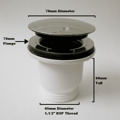 McAlpine Centre Pin Bath Clicker Waste CWS70-CB - 74001002