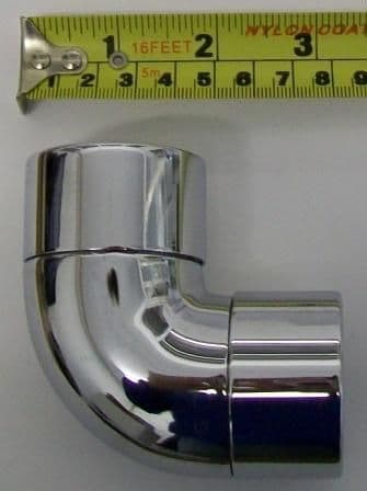 McAlpine Chrome Brass 32mm European Waste Pipe Elbow - 68028062