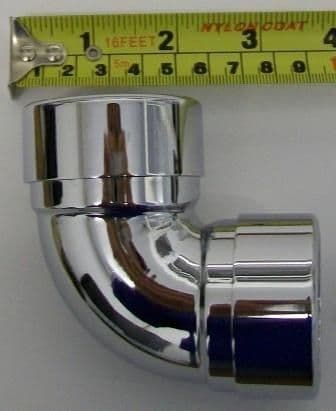 McAlpine Chrome Brass 42mm Sink / Bath Waste Pipe Elbow - 40005078