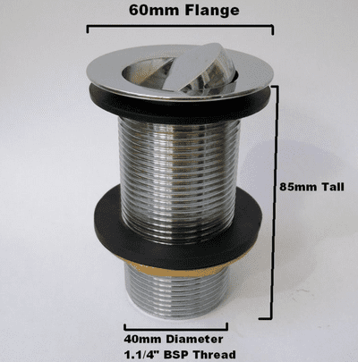 McAlpine Chrome Swivel Flip Top Basin Waste Unslotted - 74000468