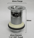 McAlpine Chrome Swivel Plug Basin Waste Slotted CW60SP-CB - 74000466