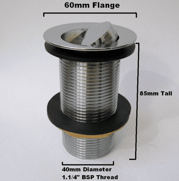 McAlpine Chrome Unslotted Swivel Plug Basin Waste CWU60SP-CB - 74000468