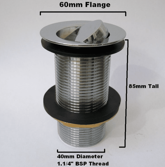 McAlpine Chrome Unslotted Swivel Plug Basin Waste CWU60SP-CB - 74000468