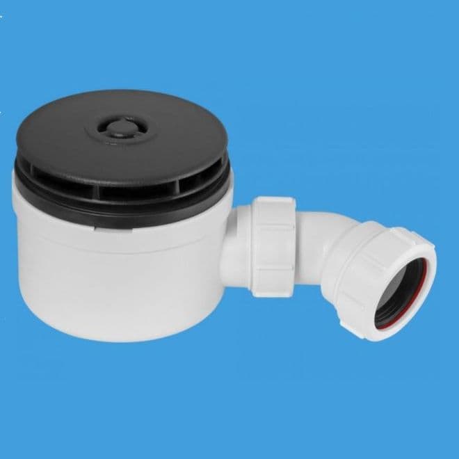 McAlpine Domed 90mm Shower Trap Matt Black Top ST90MB10-70