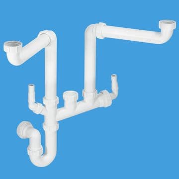 McAlpine Double Bowl Space Saving Kitchen Sink Trap SSK2 - 40004021