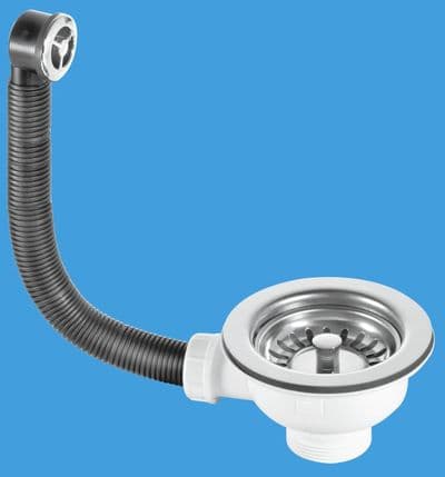 McAlpine Kitchen Sink Basket Strainer Waste with Overflow