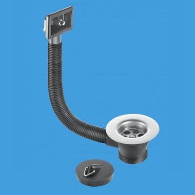 McAlpine Kitchen Sink Waste 85mm Flange - Rectangular Overflow - 74000125
