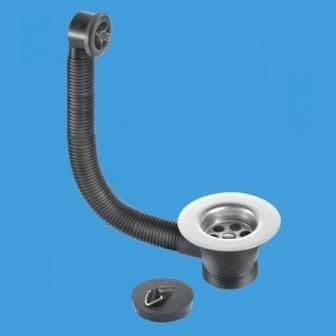 McAlpine Kitchen Sink Waste and Black Overflow FSW2PP - 74000120