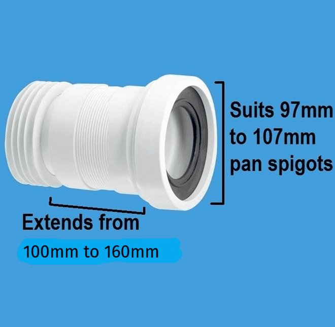 McAlpine Short 160mm Flexible Toilet Pan Connector WC-F18R - 40005061