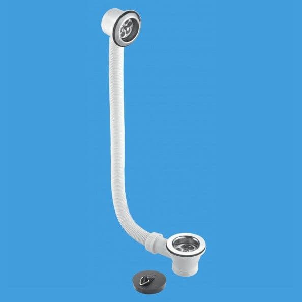 McAlpine Stainless Steel Bath Waste and Overflow FBW2P Plumbers Mate Ltd