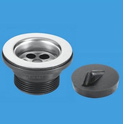 McAlpine Stainless Steel Kitchen Sink Waste 70mm Flange - 74001024