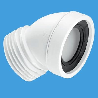 McAlpine Toilet Pan Connector 45 Degree Angled WC-CON16