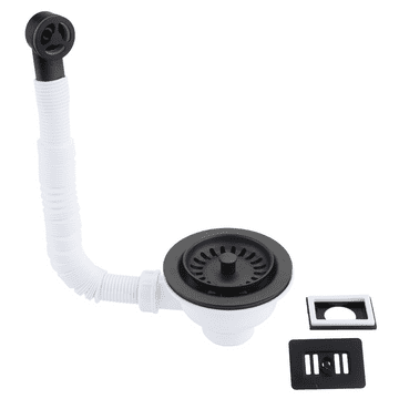 McAlpine Universal Matt Black Stainless Steel Strainer Waste - 74000098
