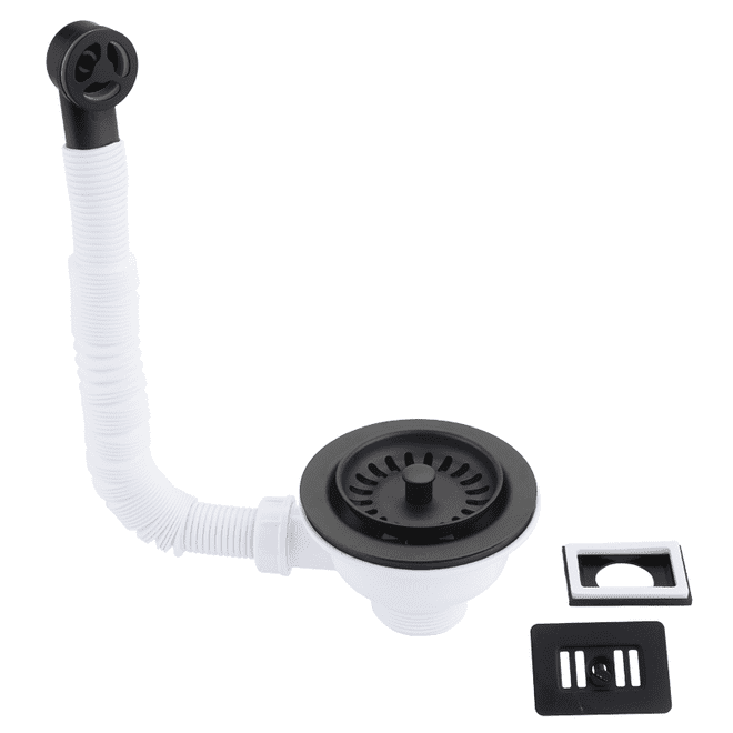 McAlpine Universal Matt Black Stainless Steel Strainer Waste - 74000098